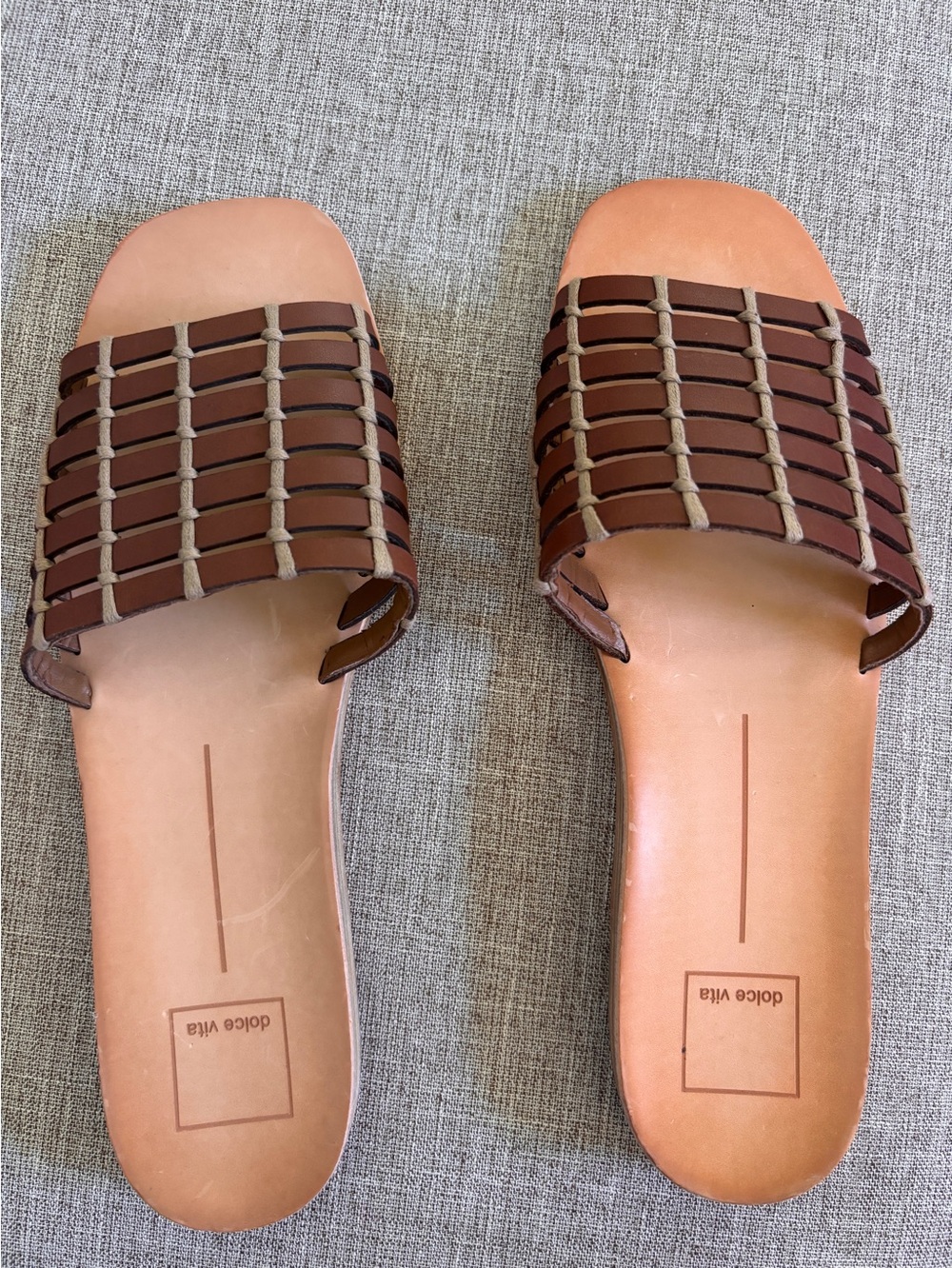 dolce vita Brown Woven Slide Sandals - Women's NWOT